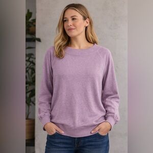 LOFT Lavender Long Sleeve Knit Sweater Women’s XL Soft Lightweight Pullover